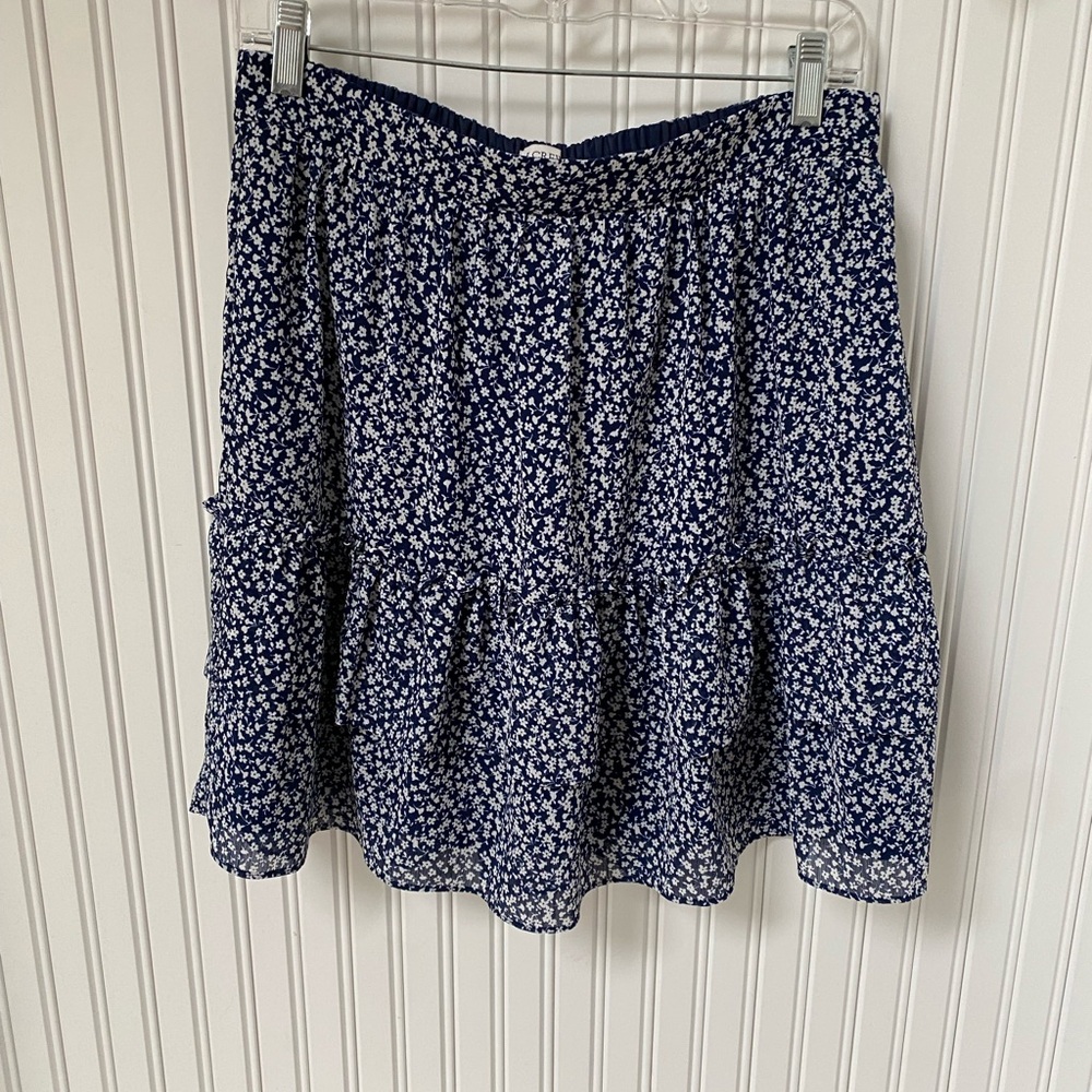 J Crew Floral Blue Skirt. EUC